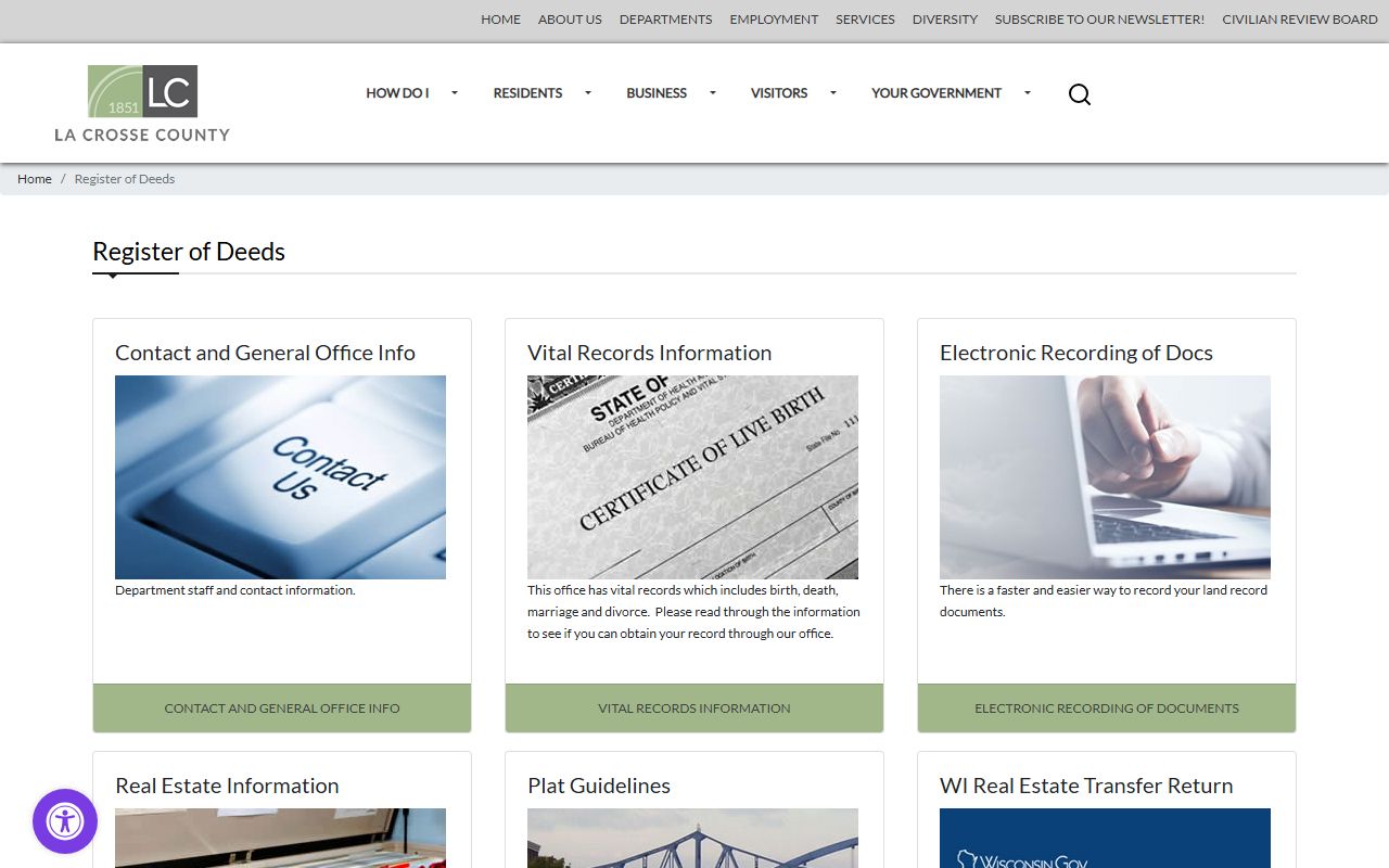 La Crosse marriage records register of deeds image