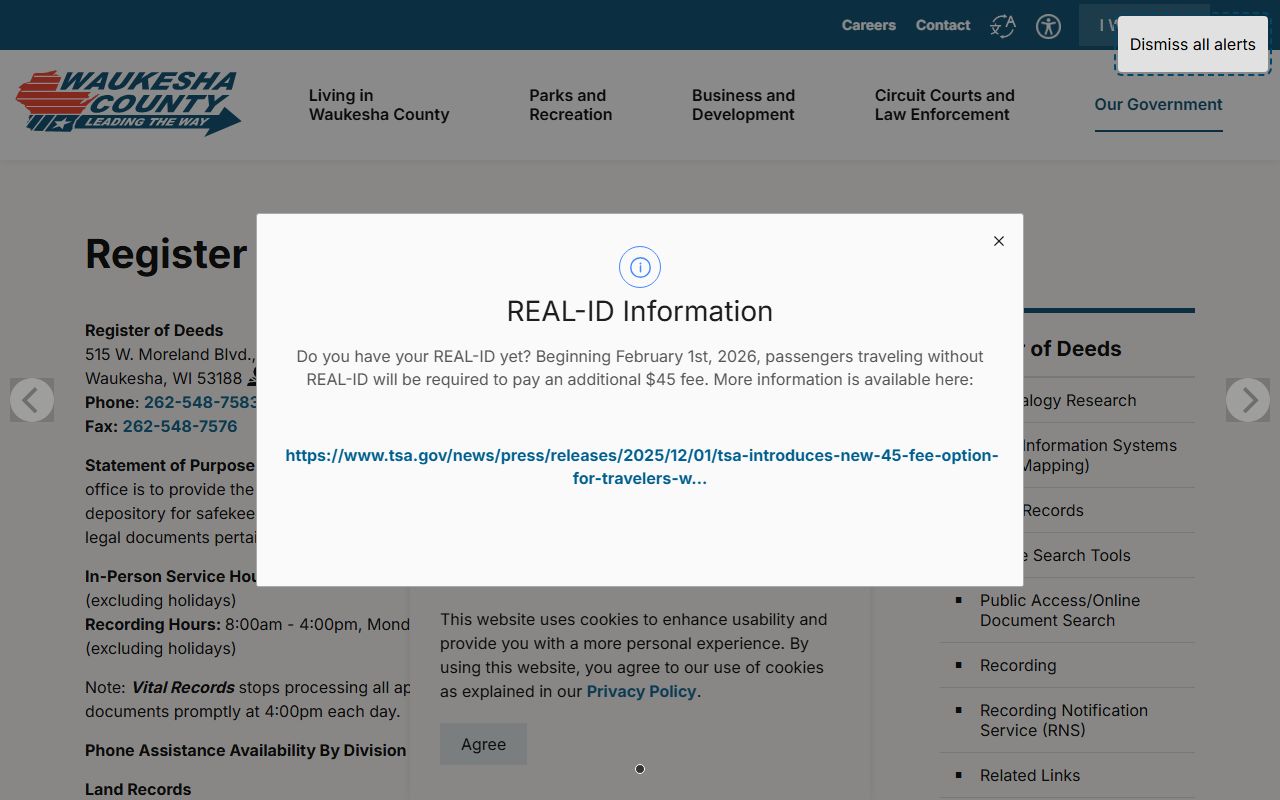 Waukesha marriage records register of deeds page