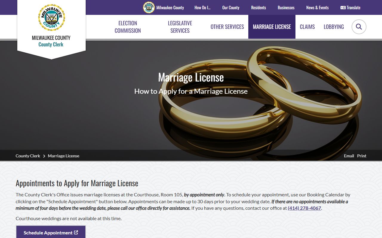 Wauwatosa marriage records county clerk license page