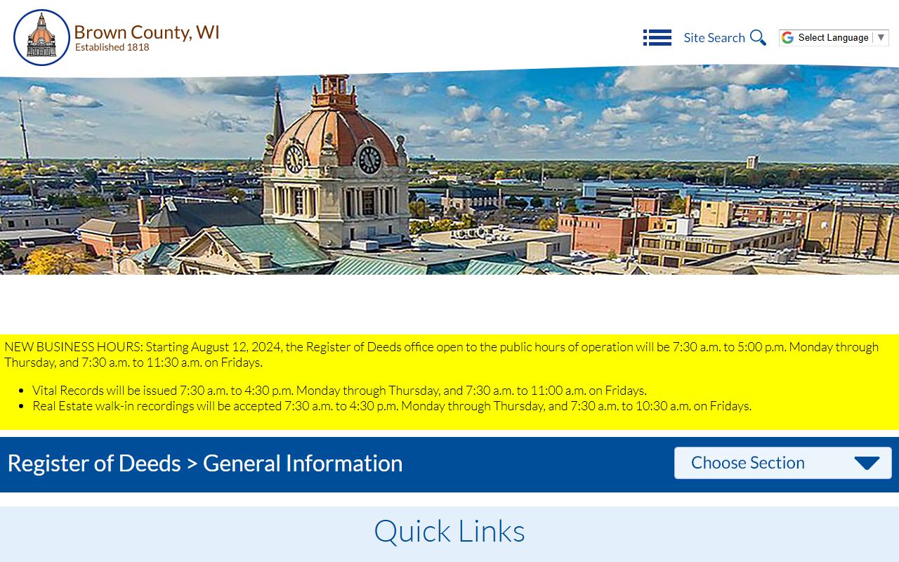 Brown County marriage records directory and office contacts