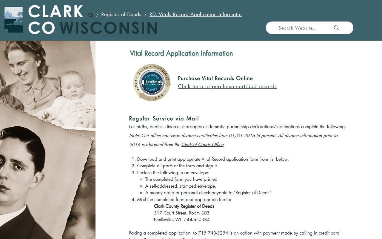 Clark County marriage records application instructions