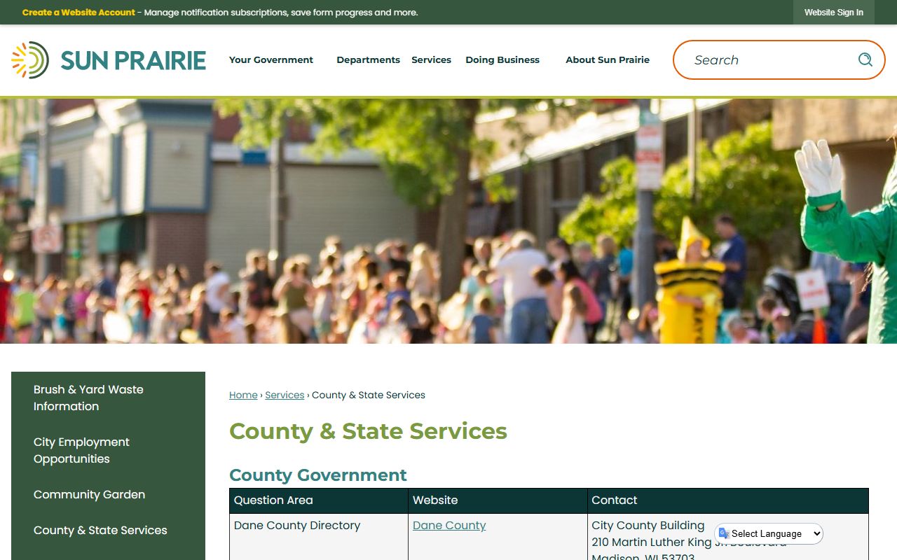 Dane County marriage records county and state services page