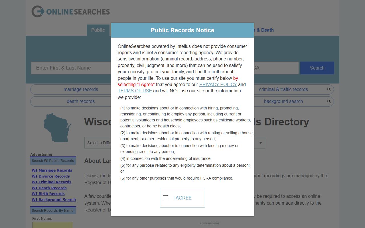 Green County marriage records public records directory