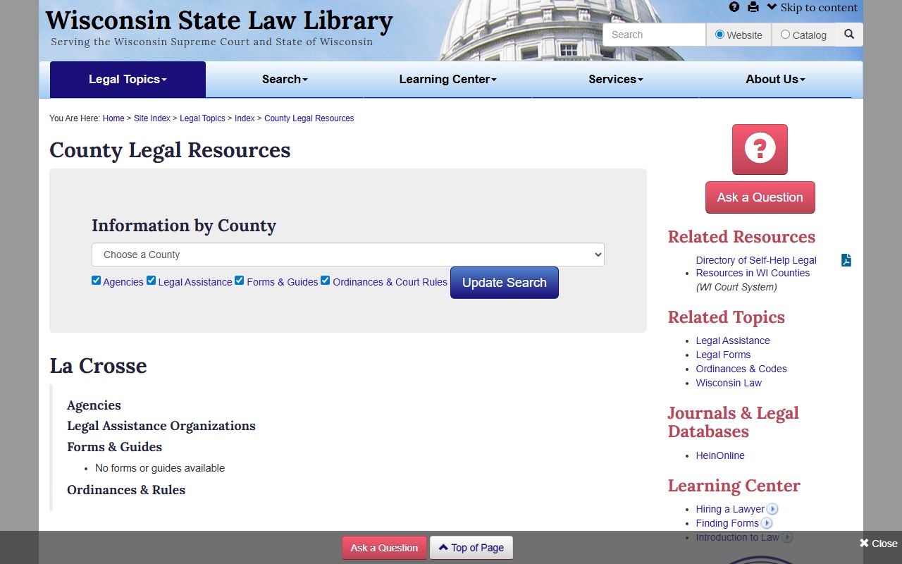 La Crosse County marriage records legal resources directory