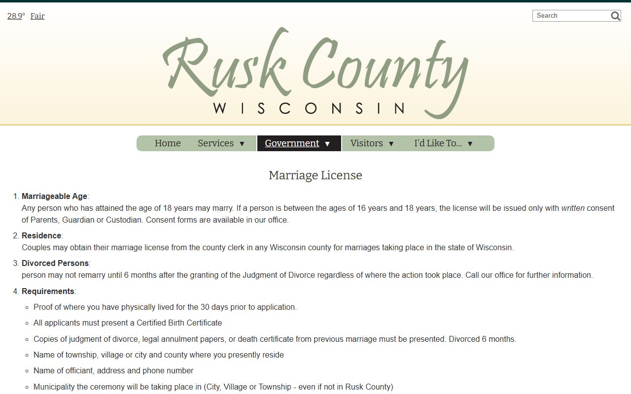 Rusk County marriage records county clerk official page