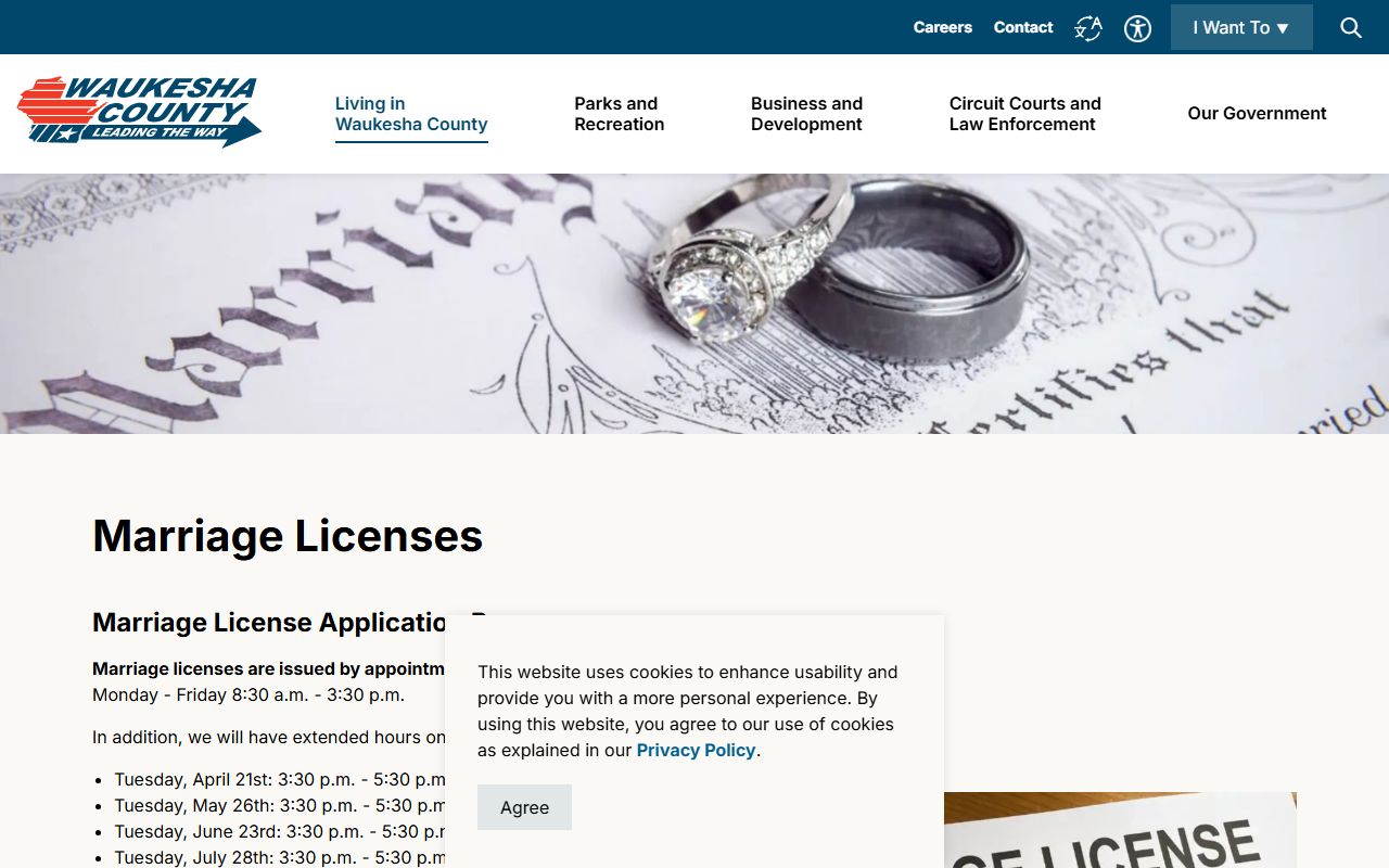 Waukesha County marriage records county clerk page