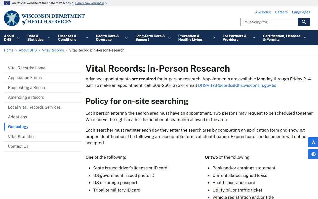 Wisconsin Marriage Records genealogy research rules